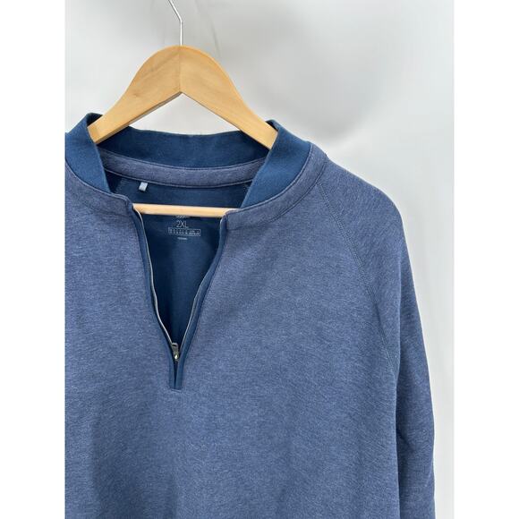Adidas Navy Blue Adi-Club Quarter Zip Golf Sweatshirt Pullover Mens Size 2XL - Picture 4 of 9